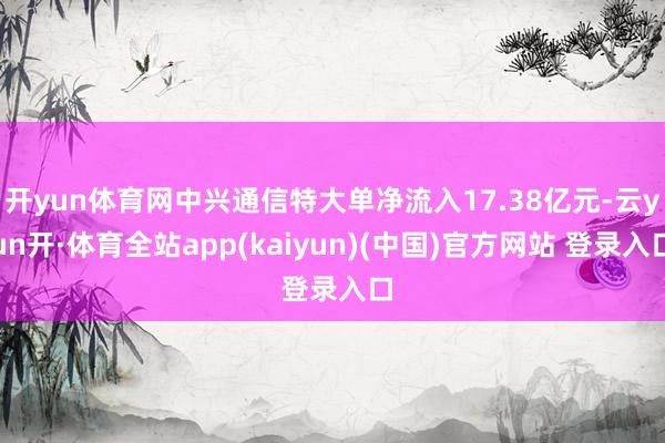 开yun体育网中兴通信特大单净流入17.38亿元-云yun开·体育全站app(kaiyun)(中国)官方网站 登录入口