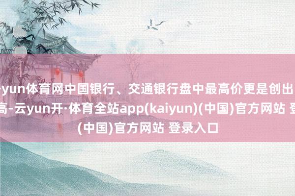 开yun体育网中国银行、交通银行盘中最高价更是创出阶段性新高-云yun开·体育全站app(kaiyun)(中国)官方网站 登录入口