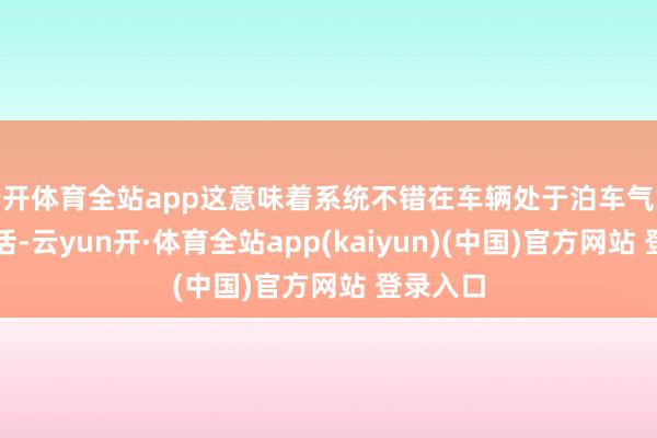 云开体育全站app这意味着系统不错在车辆处于泊车气象时被激活-云yun开·体育全站app(kaiyun)(中国)官方网站 登录入口