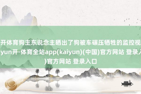 云开体育狗主东说念主晒出了狗被车碾压牺牲的监控视频-云yun开·体育全站app(kaiyun)(中国)官方网站 登录入口